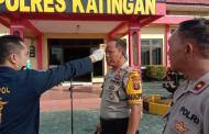 Waspada Corona, Seluruh Personel Polres Katingan Dicek Suhu Tubuh