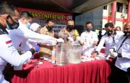 Hasil Pengungkapan di Tiga Wilayah, Polisi Musnahkan 1,3 Kilogram Sabu