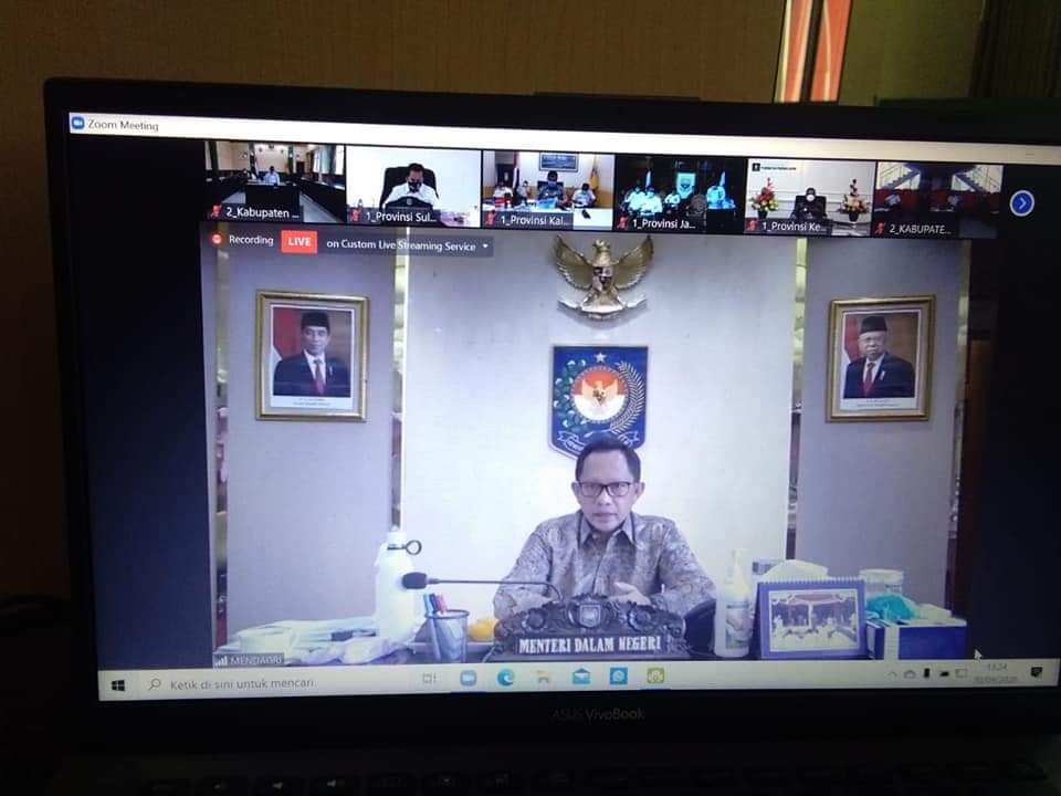 Sekda Katingan Hadiri Rakernas Forsesdasi Tahun 2020 Lewat Zoom Meeting
