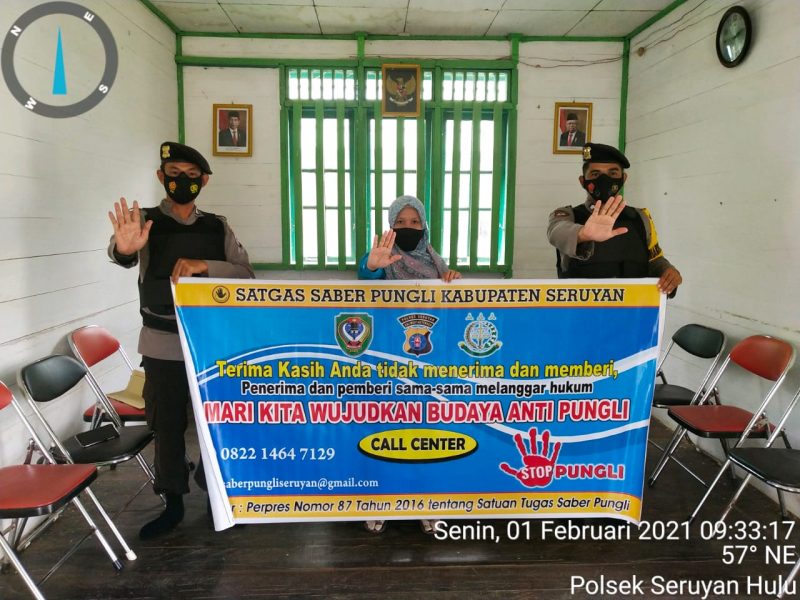 Polsek Seruyan Hulu Terus Sosialisasikan Saber Pungli