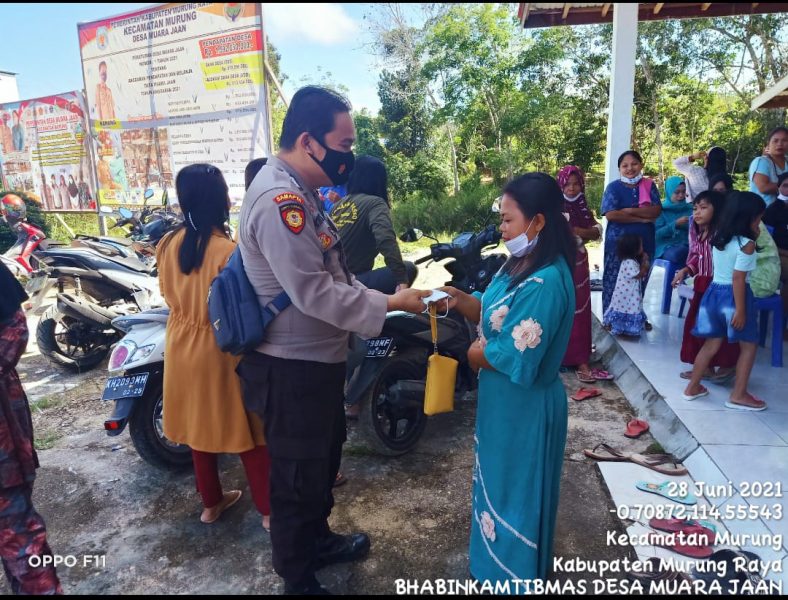 Bhabinkamtibmas Desa Muara Jaan Serukan Imbauan Prokes