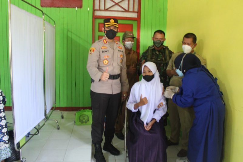 Dukung Program Pemerintah, Kapolres  Monitoring Kegiatan Vaksinasi Covid-19