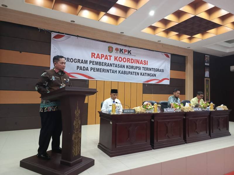 Pj. Bupati Katingan Hadiri Rakor Program Pemberantasan Korupsi Terintegrasi Bersama KPK RI