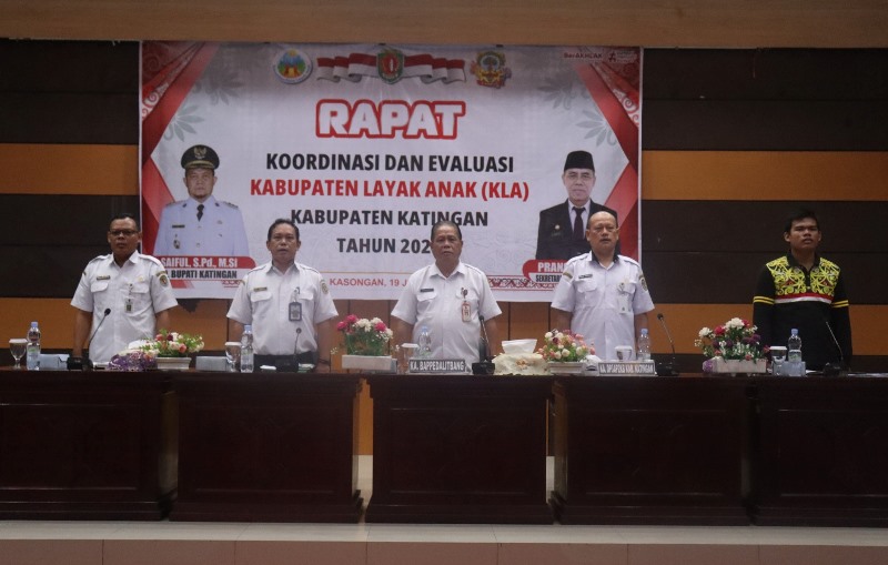 Kepala Bappedalitbang Buka Rakor dan Evaluasi KLA Kabupaten Katingan