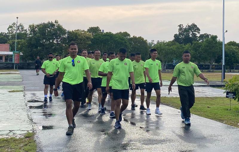 Prajurit Kodim 1019/Katingan Jaga Kebugaran dengan Pembinaan Fisik Rutin
